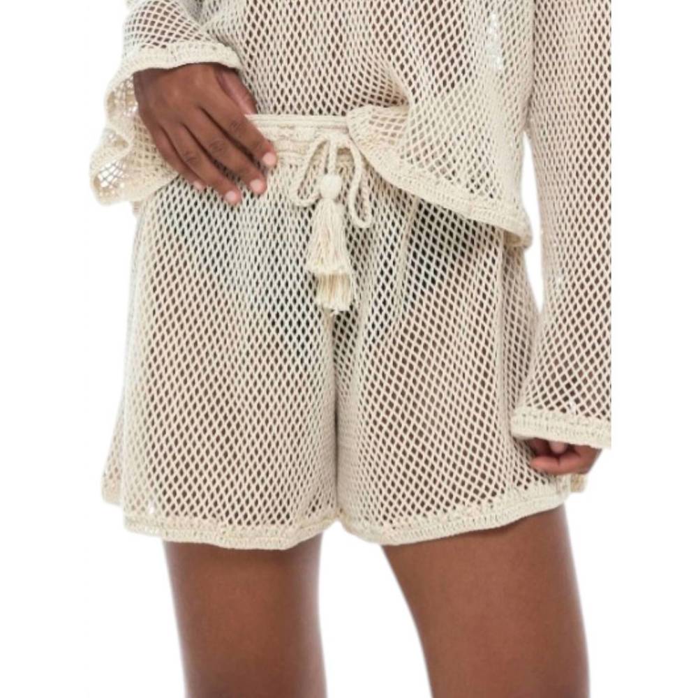 NEW PHIE COLLECTIVE mesh shorts in beige